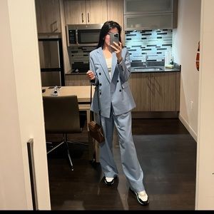 Zara Women's Blazers Suit Office Ladies Two Piec... Sky blue blazer and pants